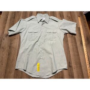 DSCP Garrison Collection Military Shirt Mens 16 Green Adult Short Sleeve
